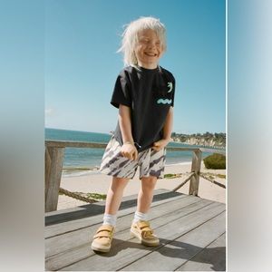 Zara Kids Toddler Purple and Cream Tie Dye Shorts